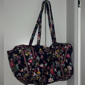 Vera Bradley Ribbons Cancer Large Duffel Luggage Shoulder Tote Bag